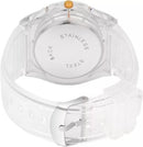 Transparent Analog Watch for Boys with LED Display and Gold Accents