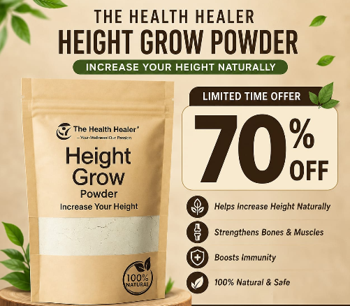Height Grow Powder for Kids & Teens – Nutritional Formula for Bone Strength, Height Development & Daily Growth Support 100 GM