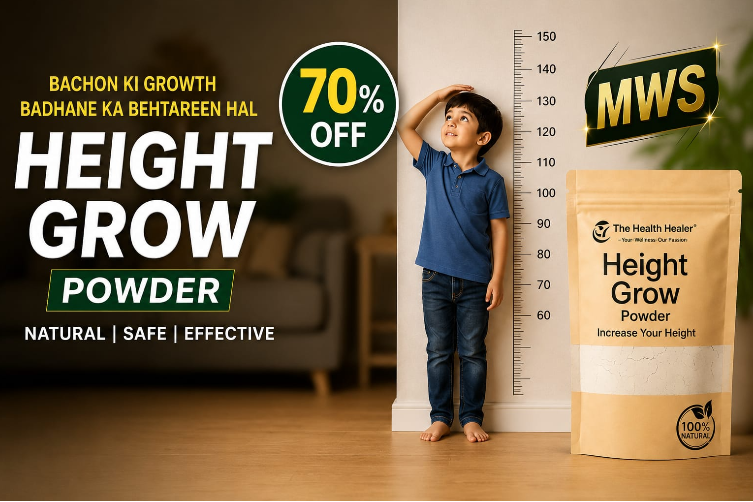 Height Grow Powder for Kids & Teens – Nutritional Formula for Bone Strength, Height Development & Daily Growth Support 100 GM