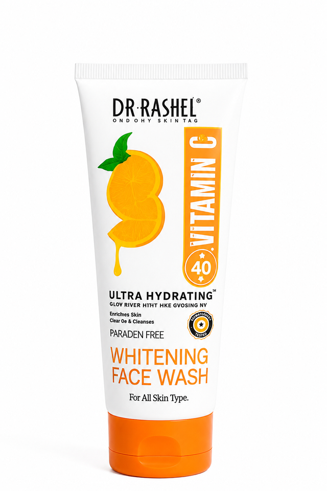 Dr Rashel Vitamin C Ultra Hydrating Whitening Face Wash – Brightening & Moisturizing Cleanser, 100ml (1 Pc)