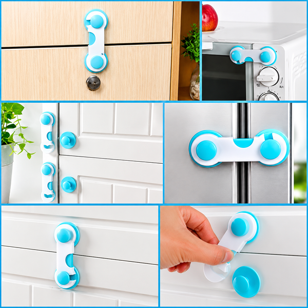 Child Safety Fridge Lock Blue ABS 3-Pack